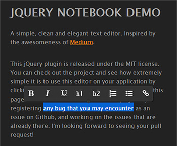 jQuery-Notebook WYSIWYG